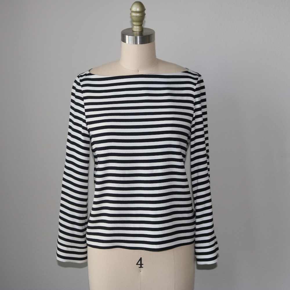 Black and White Striped Blouse